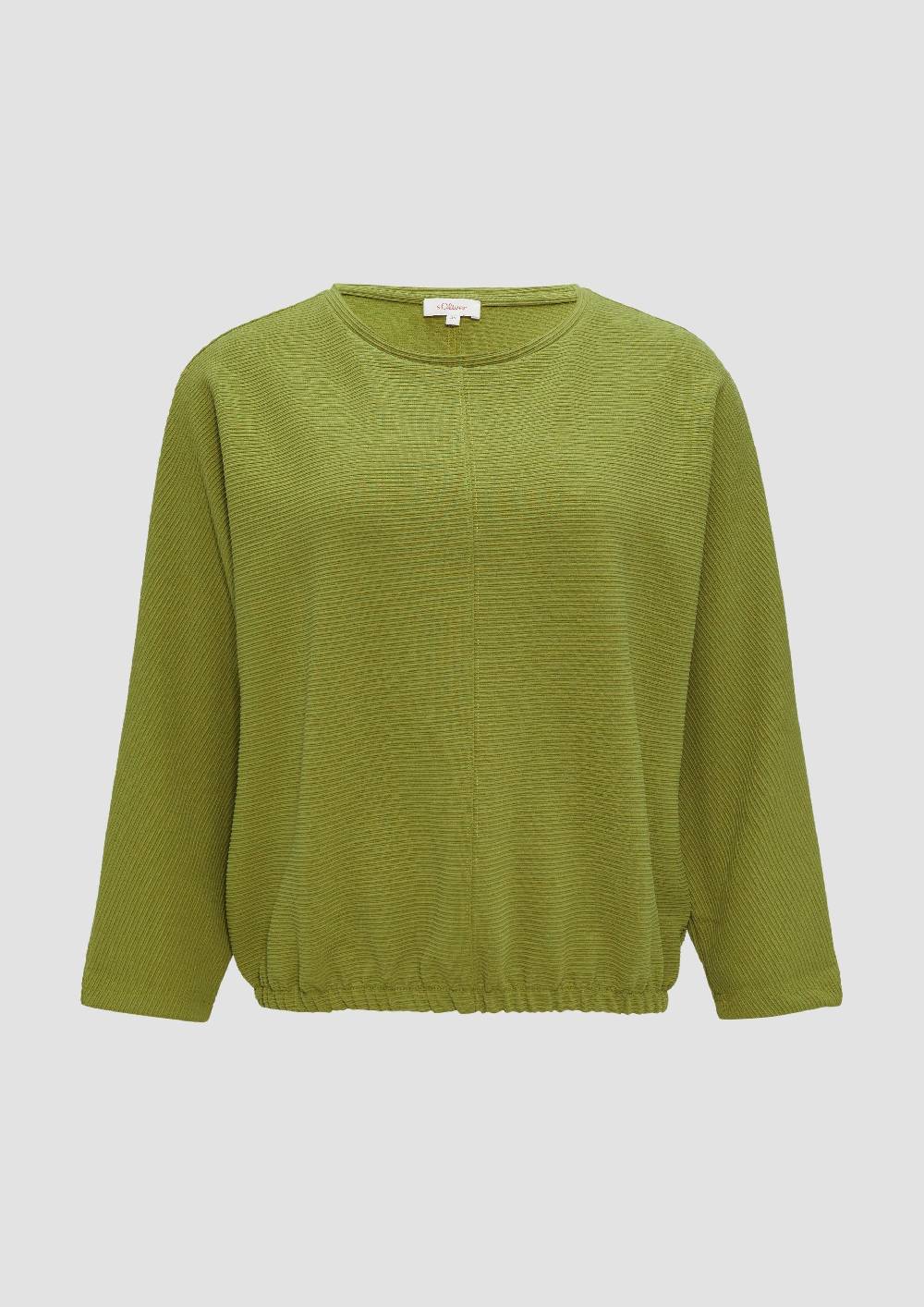 s.Oliver Strukturiertes Sweatshirt mit Fledermausarm im O-Shape Blitzverkäufe