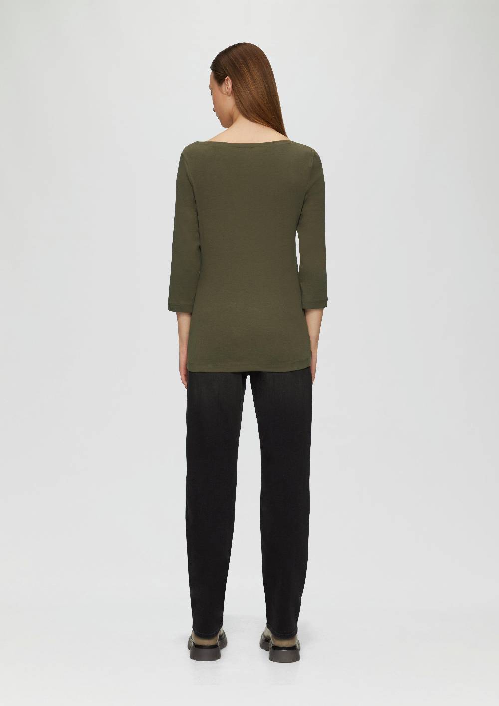 s.Oliver T-Shirt mit 3/4-Arm und U-Boot Ausschnitt Kostenloser Versand