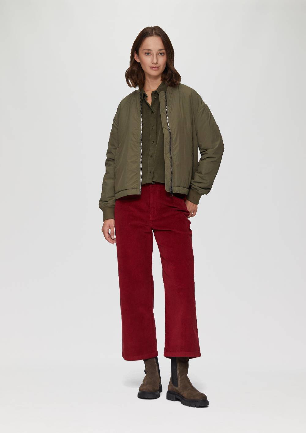 s.Oliver Cordbluse im Relaxed Fit mit Naht-Details Großer Ausverkauf