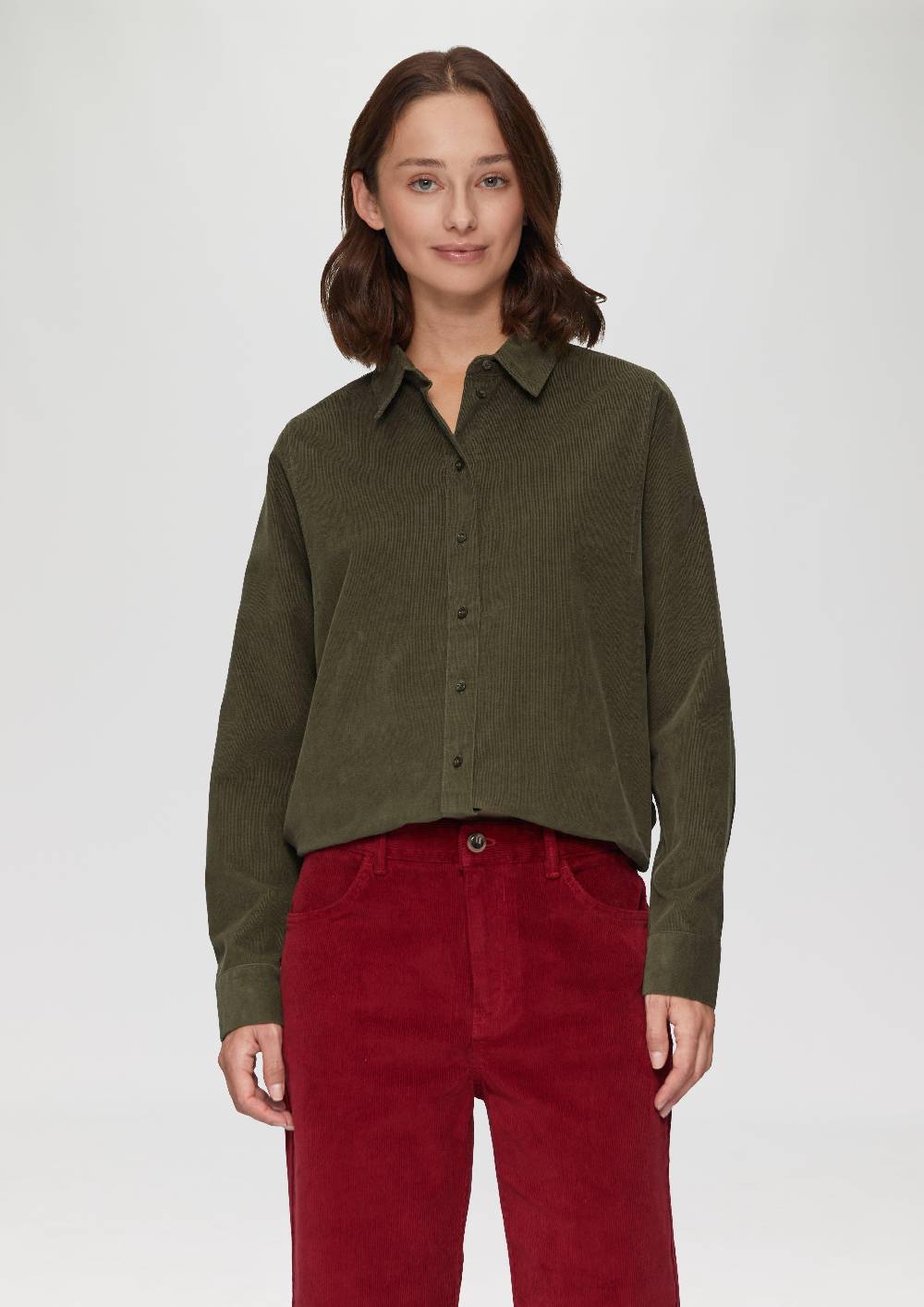 s.Oliver Cordbluse im Relaxed Fit mit Naht-Details Großer Ausverkauf
