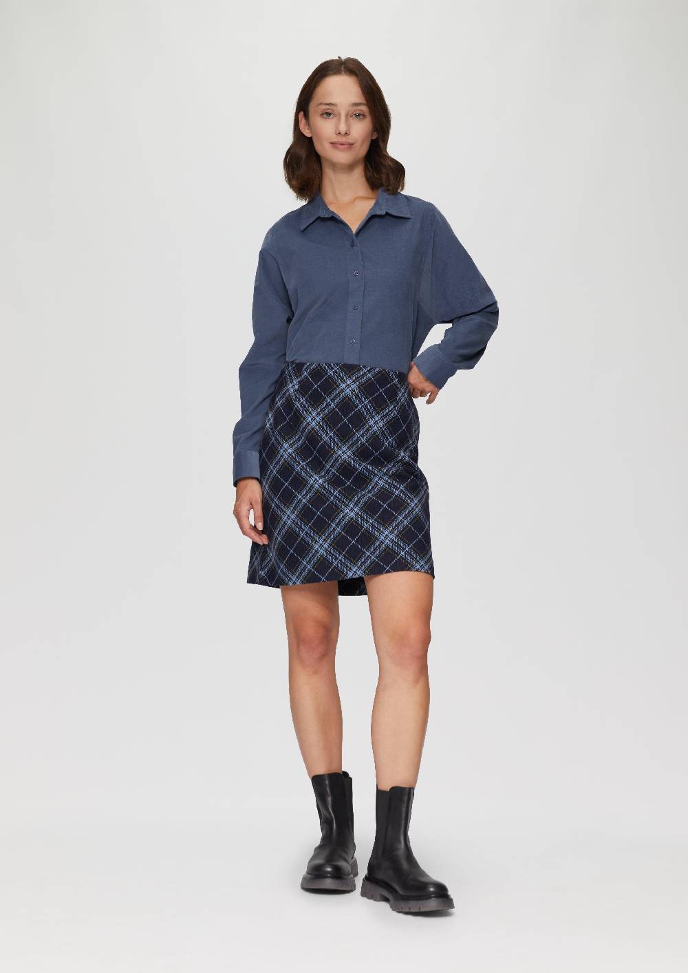 s.Oliver Cordbluse im Relaxed Fit mit Naht-Details Flash Sale
