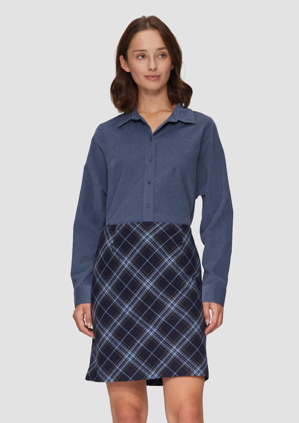 s.Oliver Cordbluse im Relaxed Fit mit Naht-Details Flash Sale