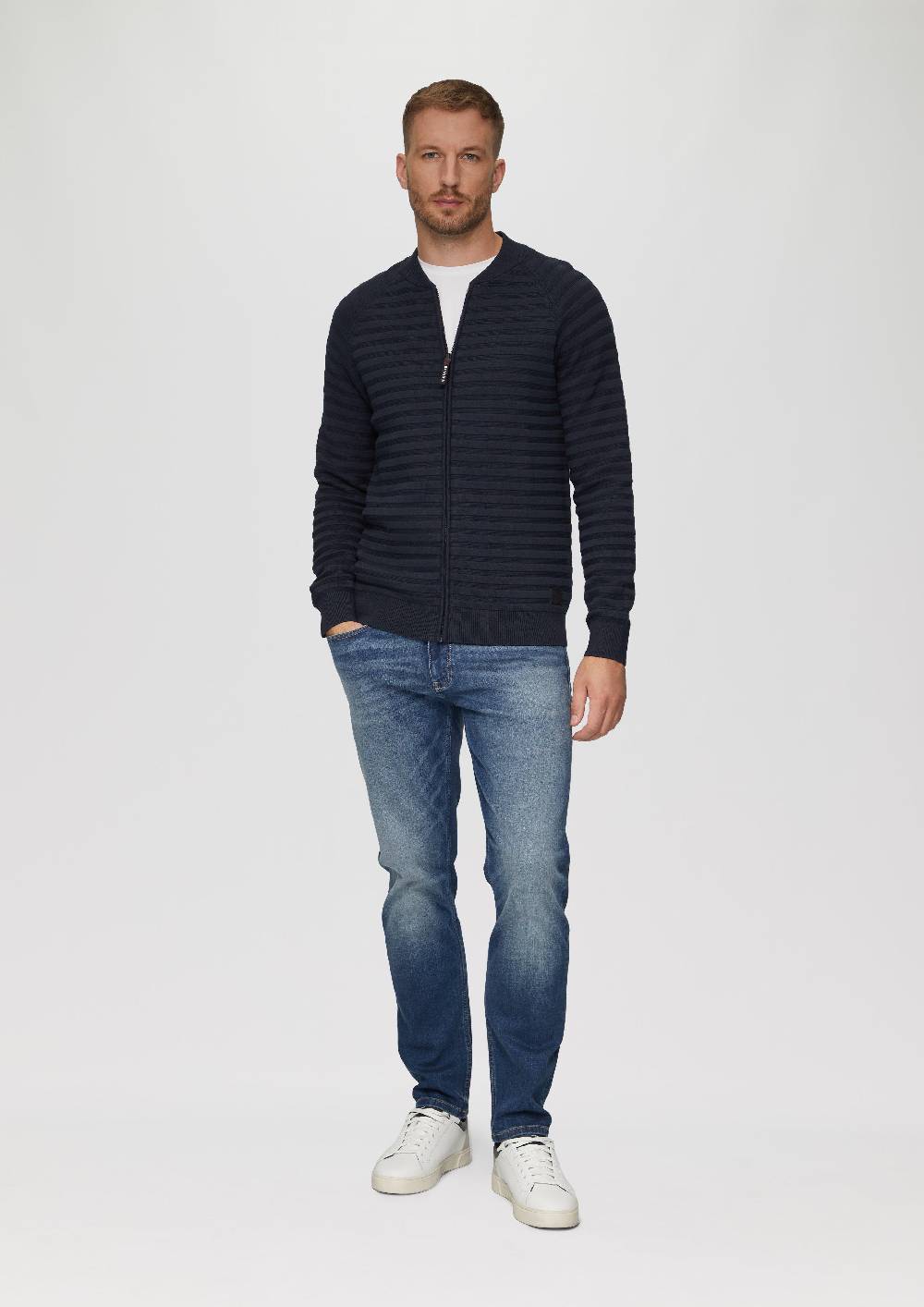 s.Oliver Strickjacke mit Strukturstreifen Weihnachtsangebot