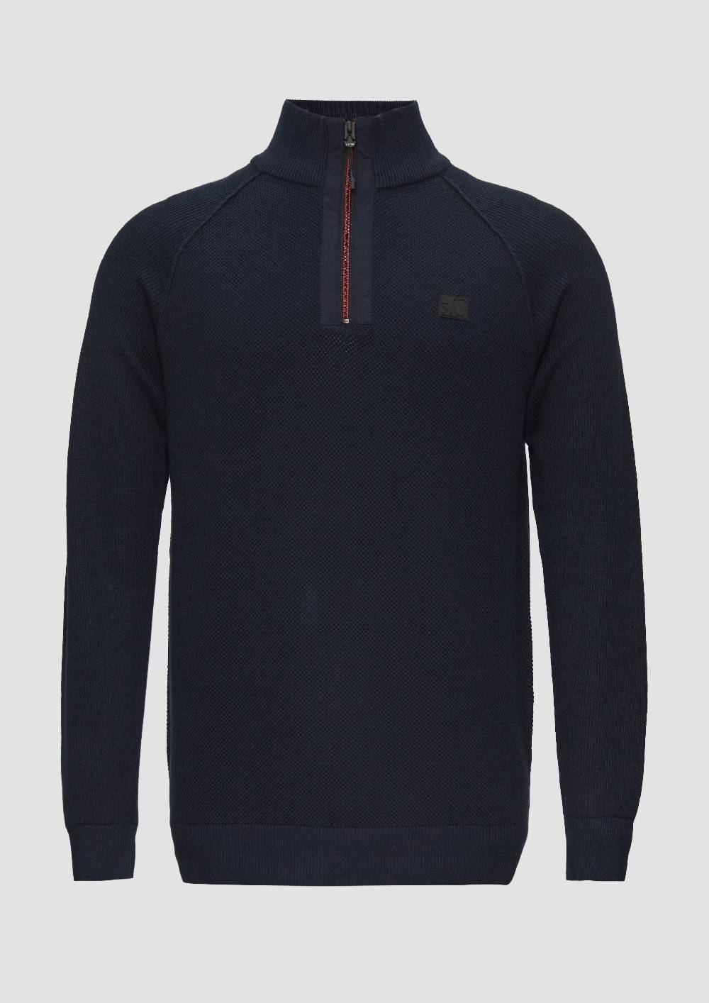 s.Oliver Strickpullover mit Troyer-Kragen und Strukturmix Tägliche Deals