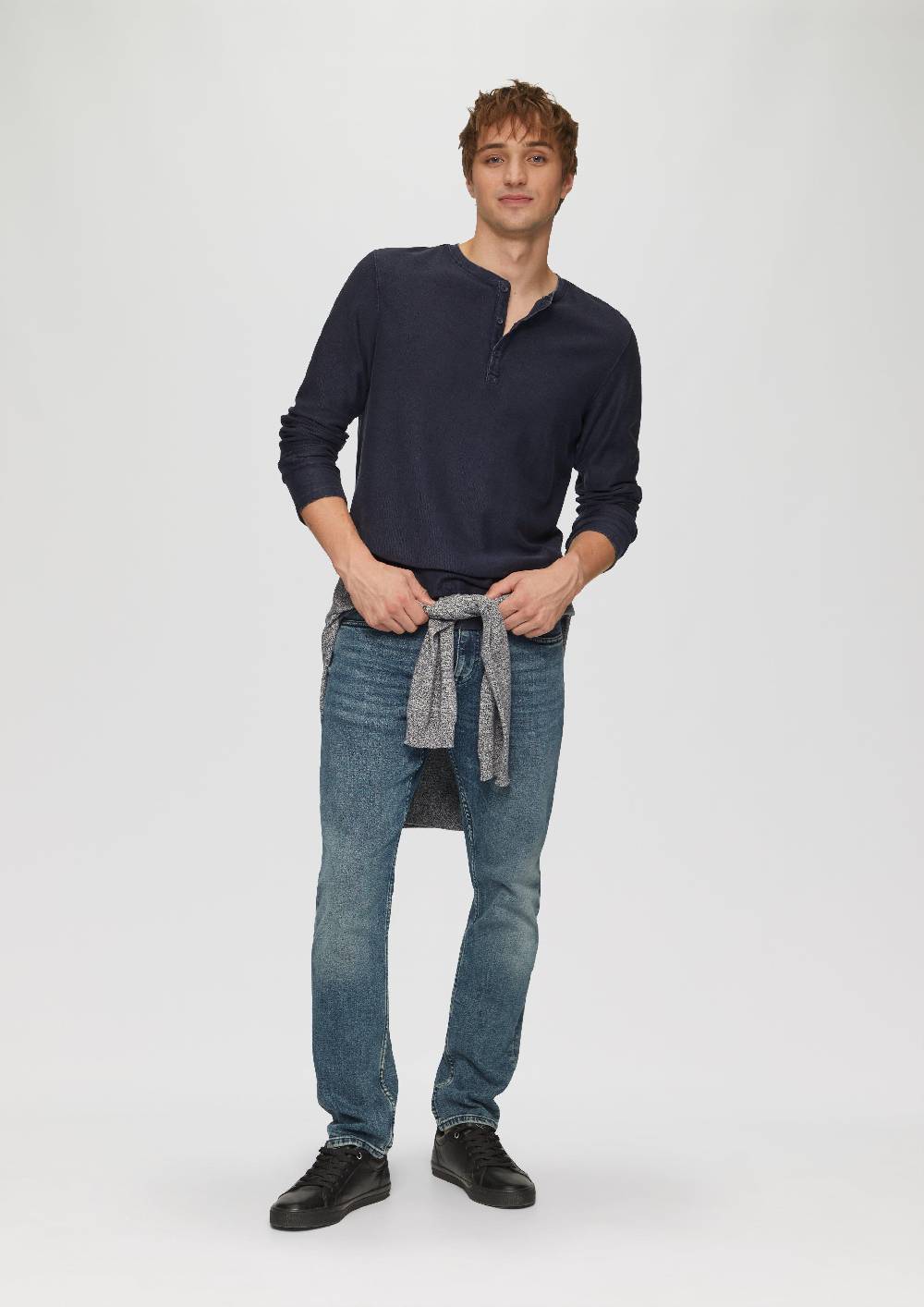 s.Oliver Longsleeve aus Strukturware mit Garment Dye Super Sparpreis