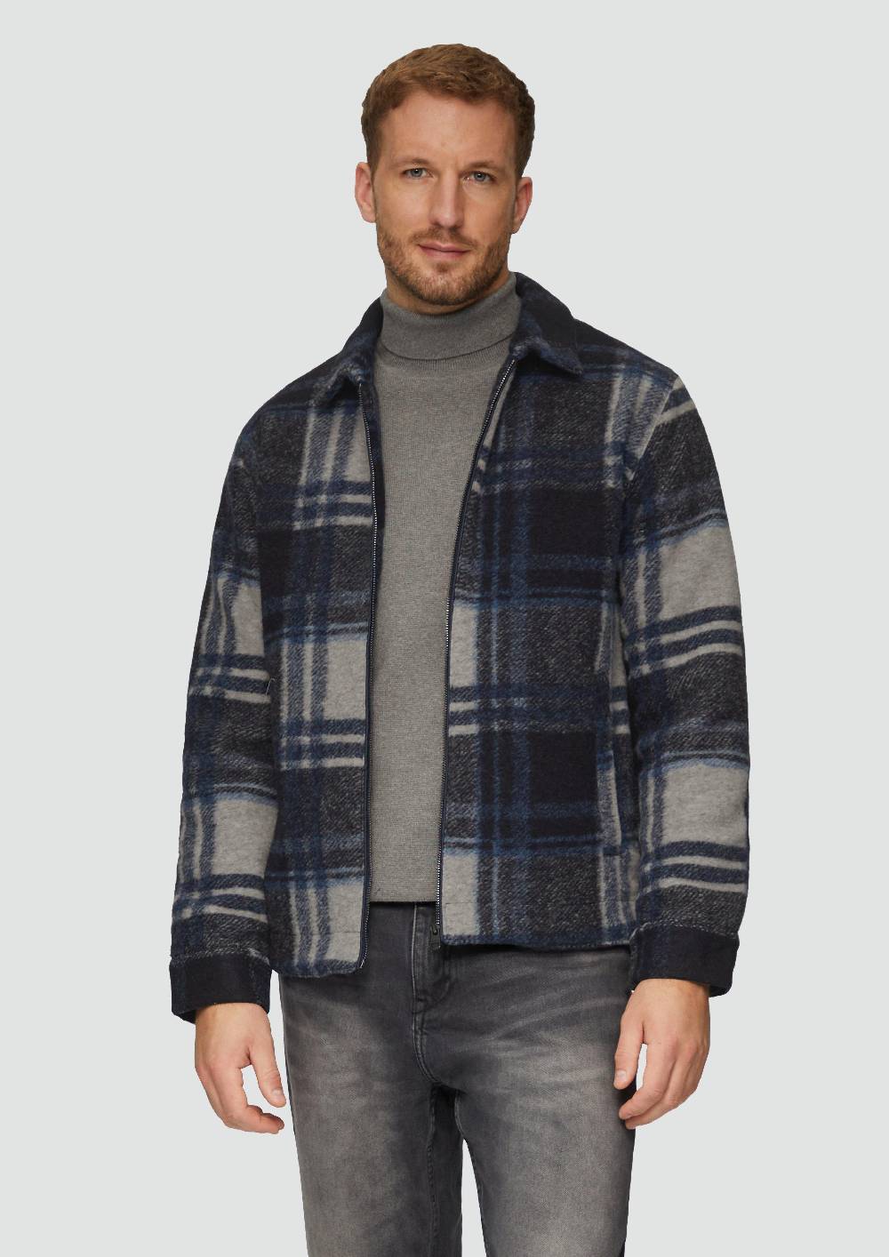 s.Oliver Karierte Hemdjacke aus Wollmix Super Rabatt