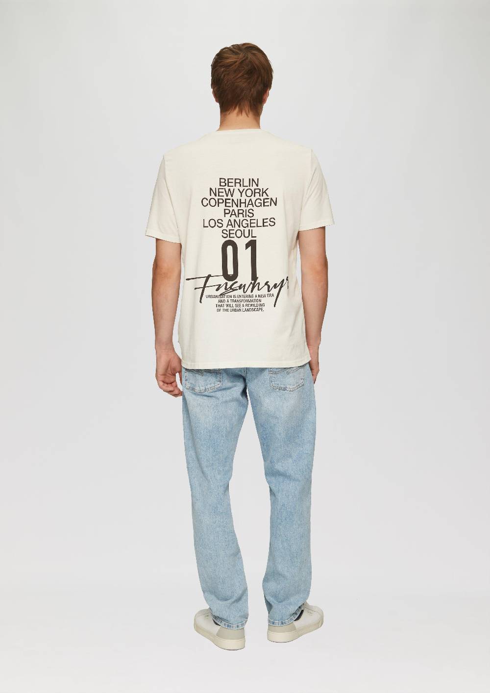 s.Oliver Gewaschenes T-Shirt mit Front- und Rückenprint Hotsell