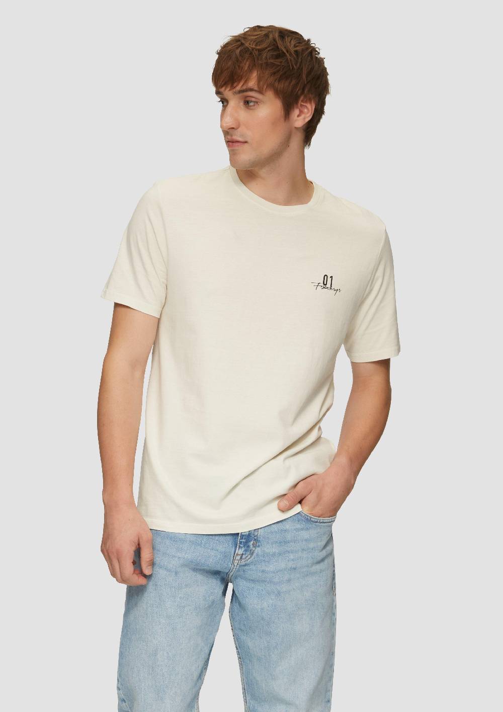 s.Oliver Gewaschenes T-Shirt mit Front- und Rückenprint Hotsell