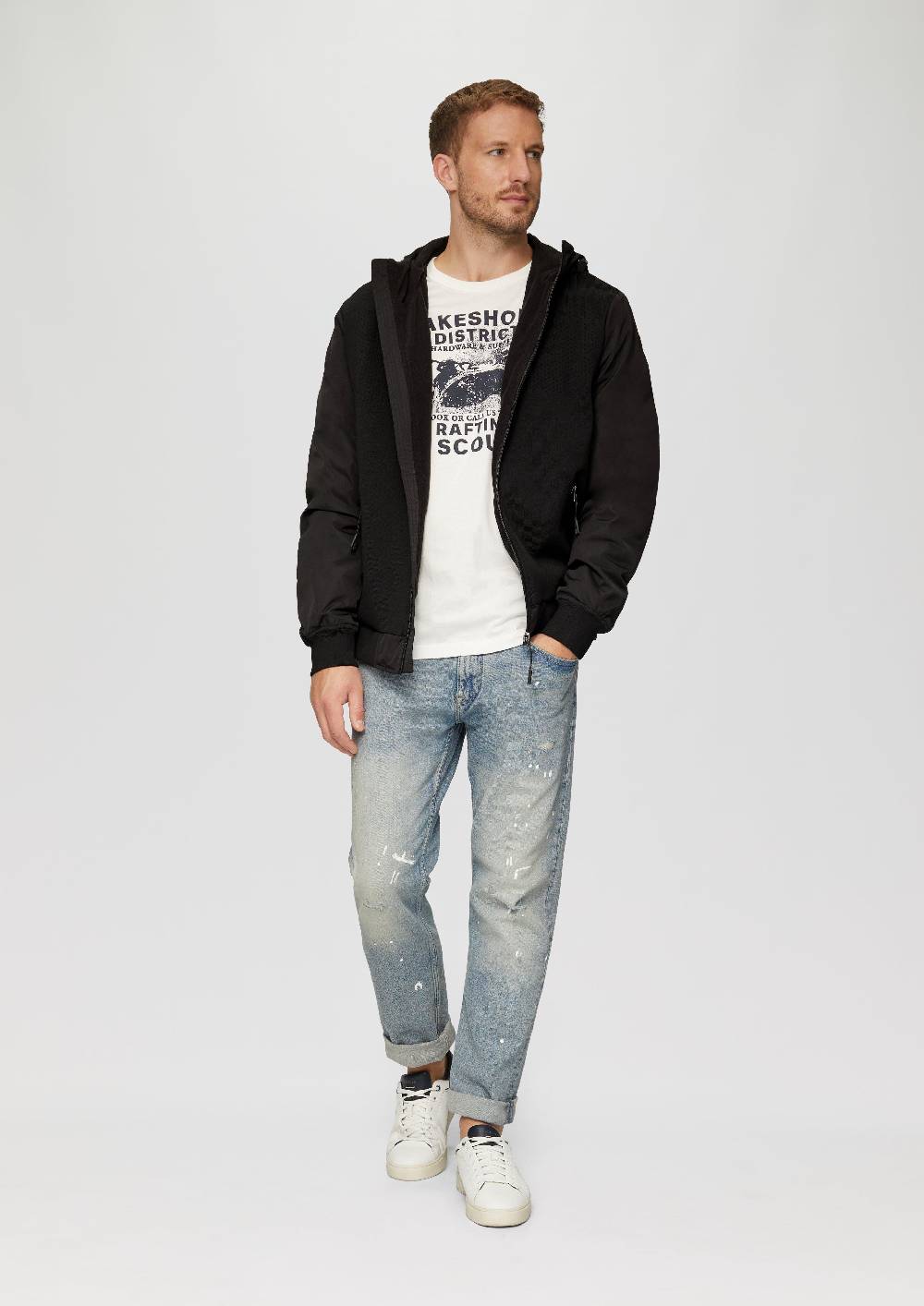 s.Oliver Jacke mit innovativem Materialmix und Kapuze im Angebot