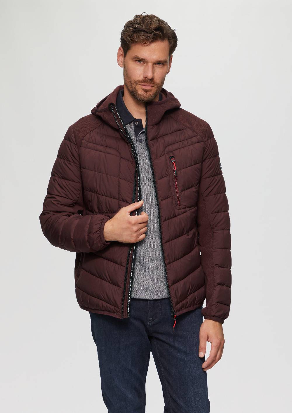 s.Oliver Pufferjacke im Fabricmix mit Kontrast-Details Limitierter Zeitrabatt