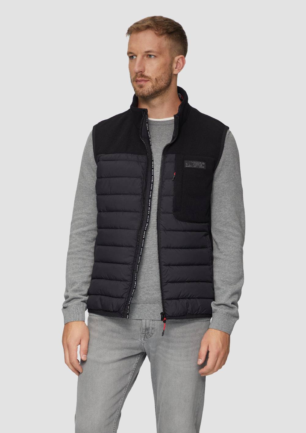 s.Oliver Pufferweste im Fabricmix mit Kontrast-Details Fabrik Onlineshop