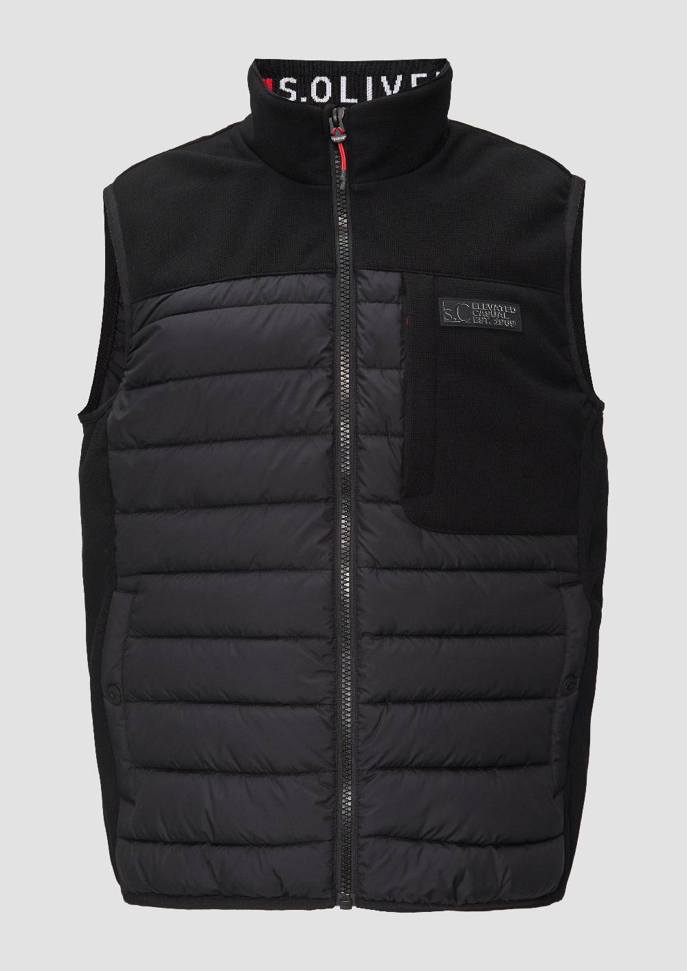 s.Oliver Pufferweste im Fabricmix mit Kontrast-Details Fabrik Onlineshop