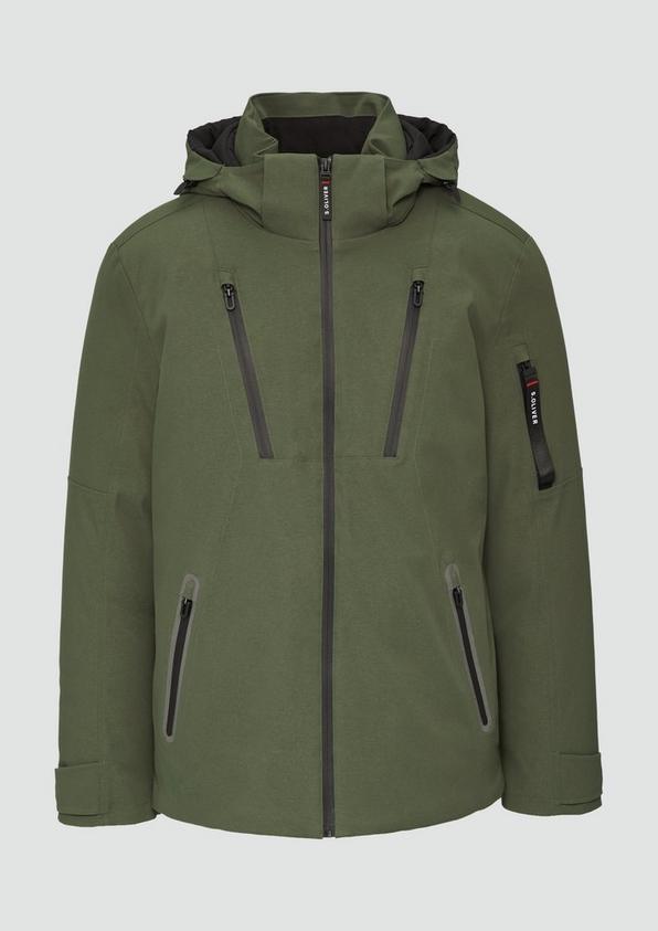 s.Oliver Wasserabweisende Twill-Jacke mit Kapuze und Zip-Details