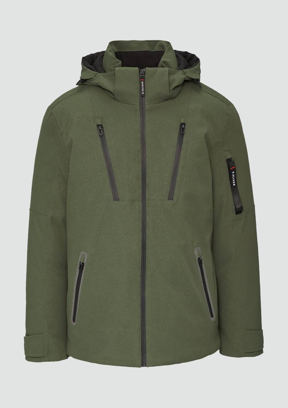 s.Oliver Wasserabweisende Twill-Jacke mit Kapuze und Zip-Details Exklusivangebot