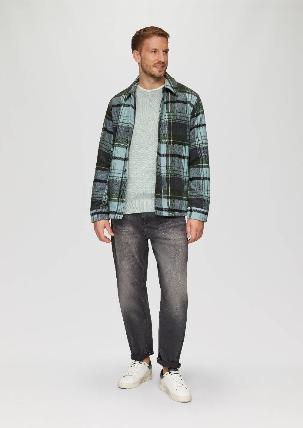 s.Oliver Kariertes Overshirt mit Brusttasche und Innenfutter Preisnachlass