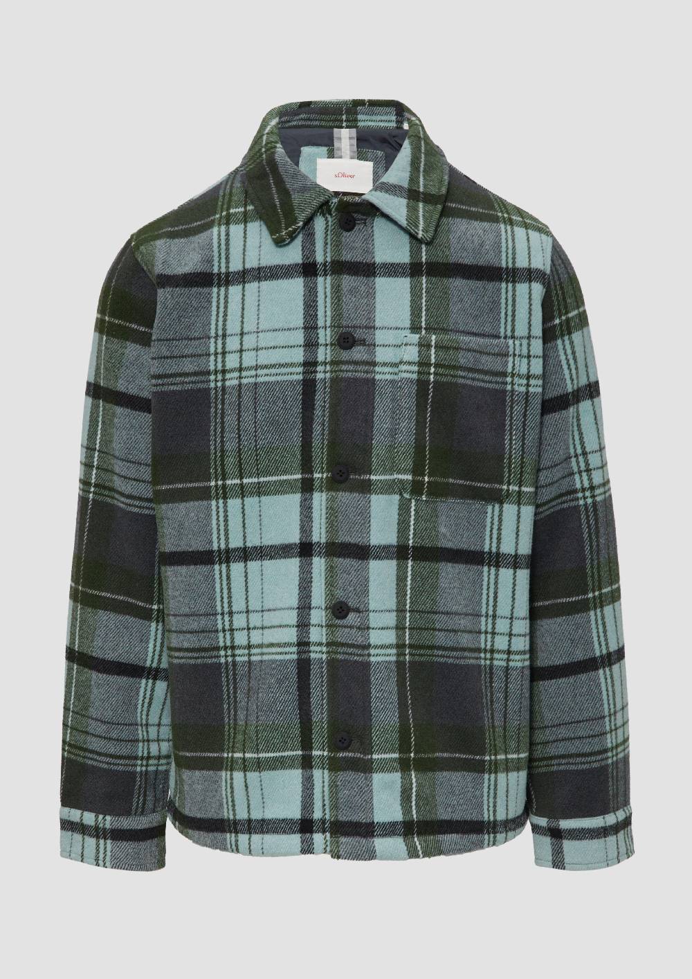 s.Oliver Kariertes Overshirt mit Brusttasche und Innenfutter Preisnachlass