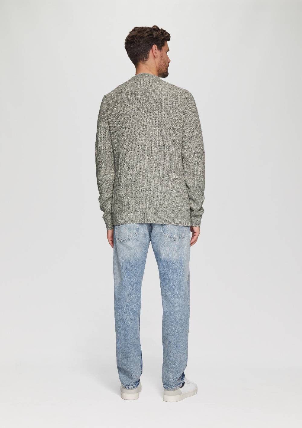 s.Oliver Melierter Pullover mit Patentmuster und Crew Neck Black Friday