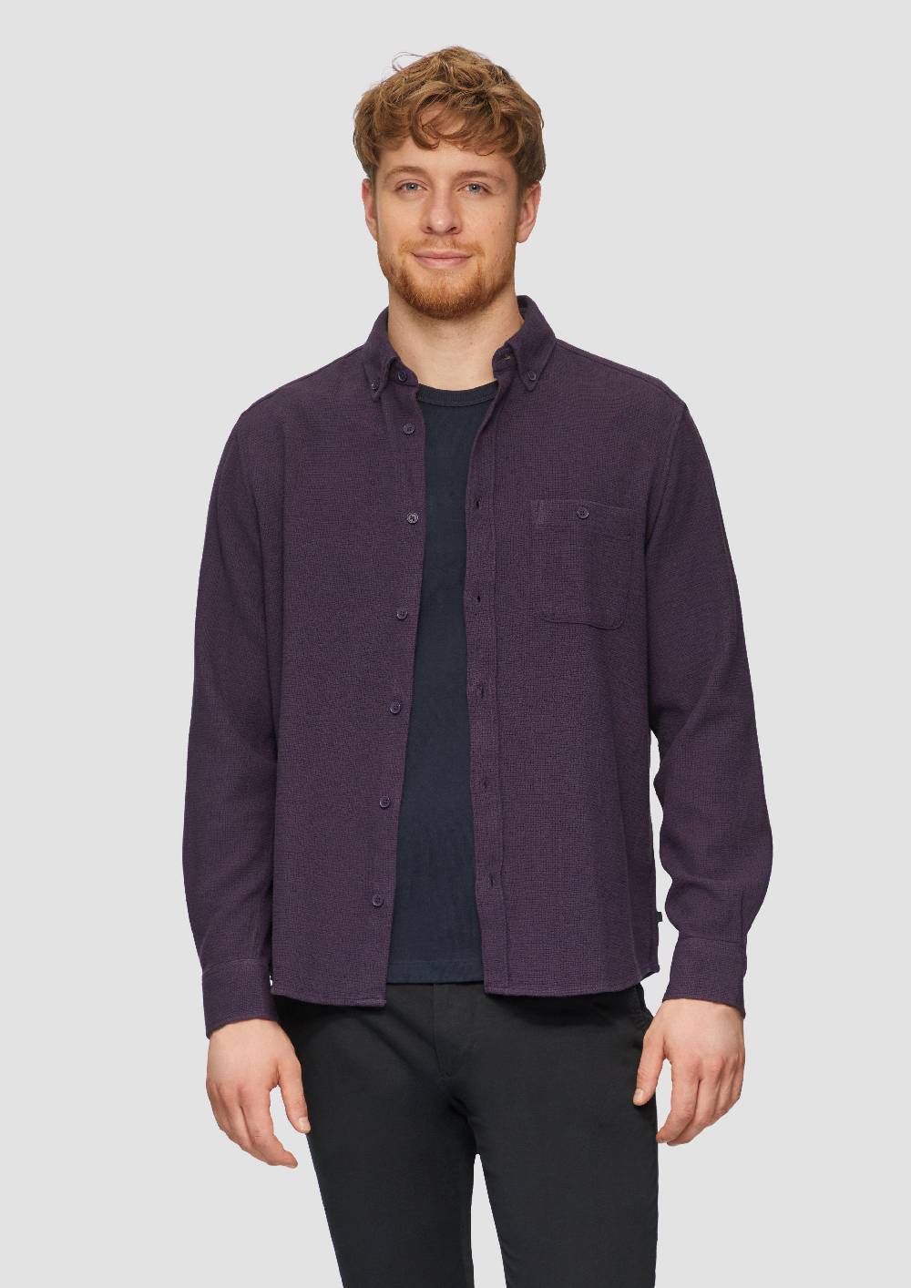 s.Oliver Regular Fit: Button-down-Hemd aus Strukturware Cyber Monday