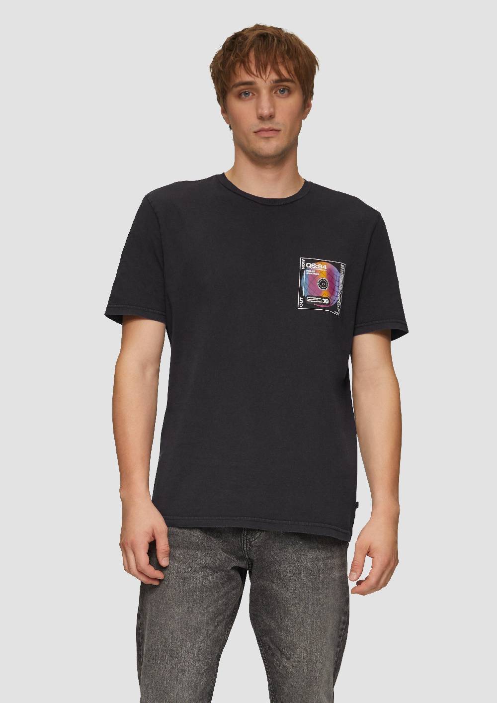 s.Oliver Gewaschenes T-Shirt mit Front- und Rückenprint Weihnachtsangebot