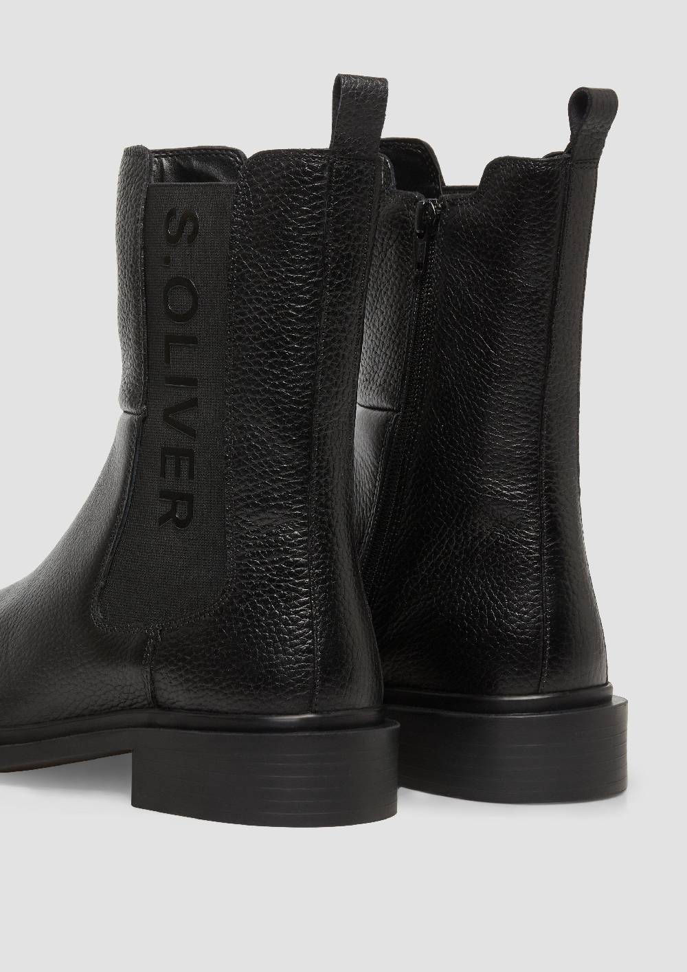 s.Oliver Stiefel aus Rindsleder mit Logo-Detail Begrenzt auf 3 Tage