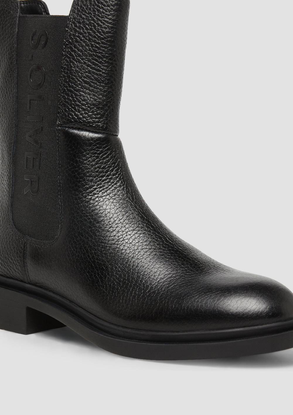 s.Oliver Stiefel aus Rindsleder mit Logo-Detail Begrenzt auf 3 Tage