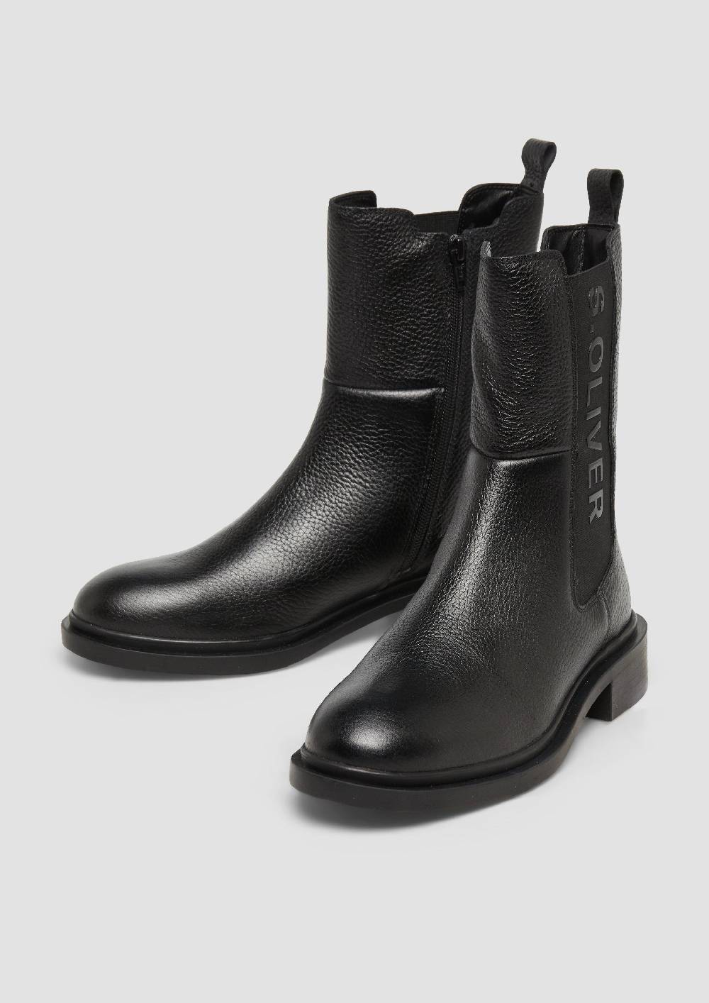 s.Oliver Stiefel aus Rindsleder mit Logo-Detail Begrenzt auf 3 Tage