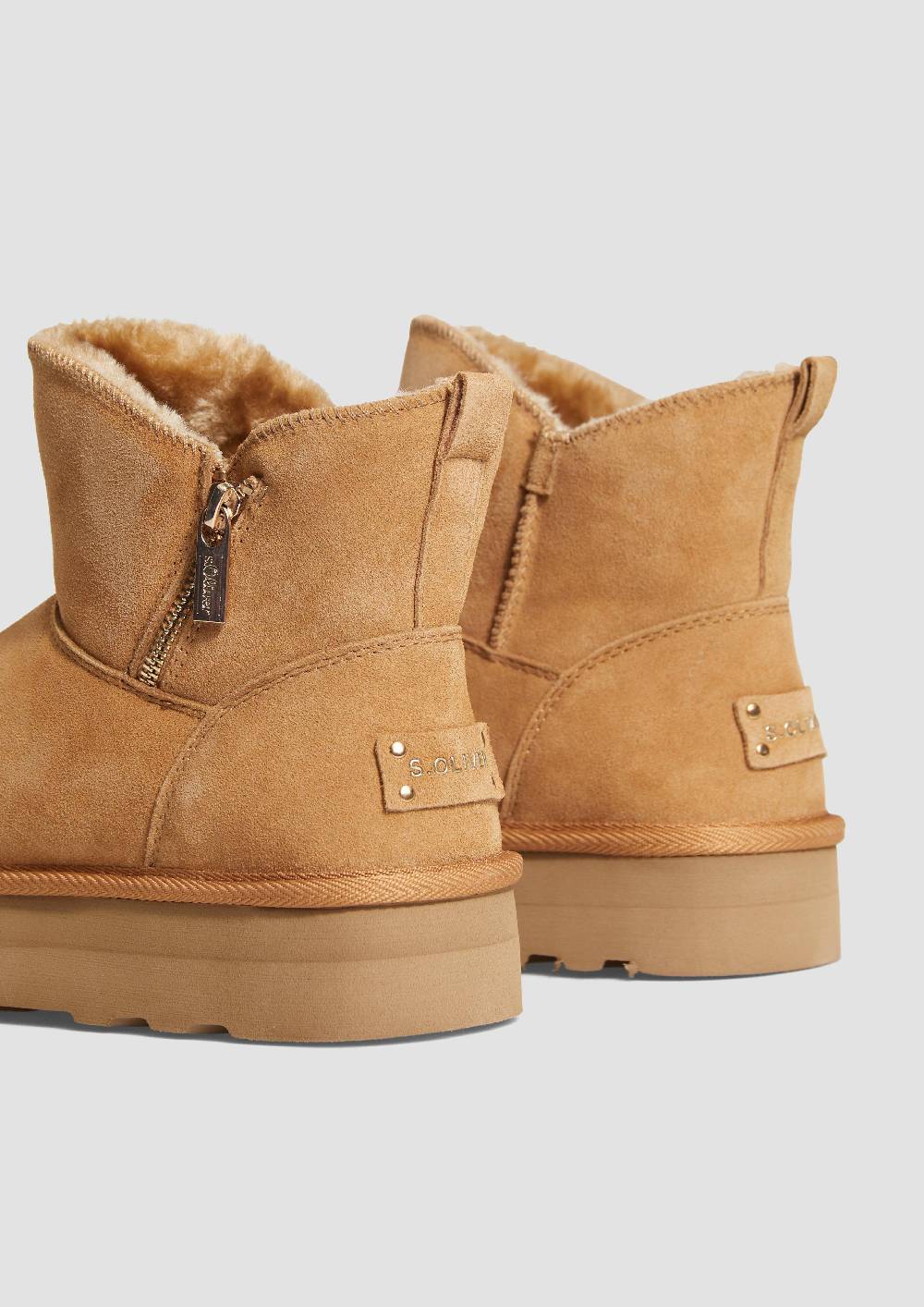 s.Oliver Gefütterte Stiefel aus Rindsleder Black Friday Preise