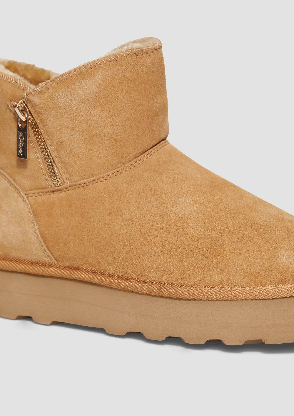 s.Oliver Gefütterte Stiefel aus Rindsleder Black Friday Preise