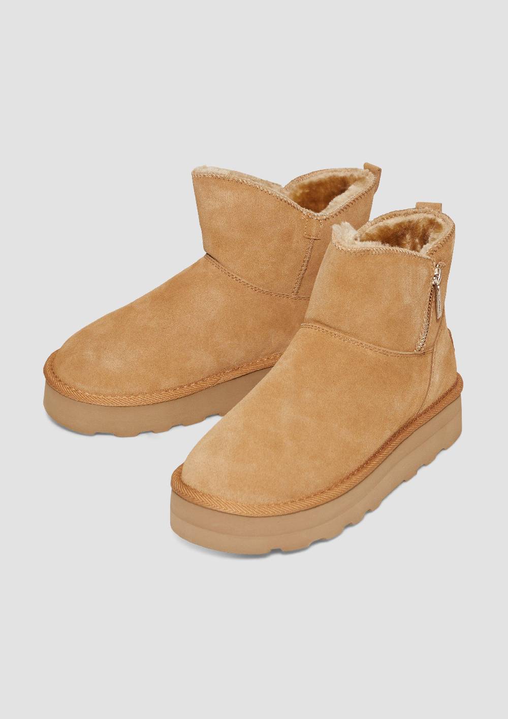 s.Oliver Gefütterte Stiefel aus Rindsleder Black Friday Preise