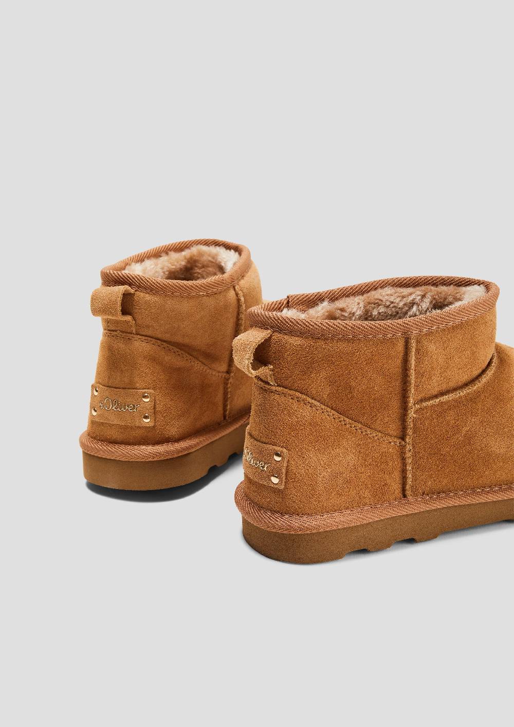 s.Oliver Flache Stiefel aus Leder Preisnachlass