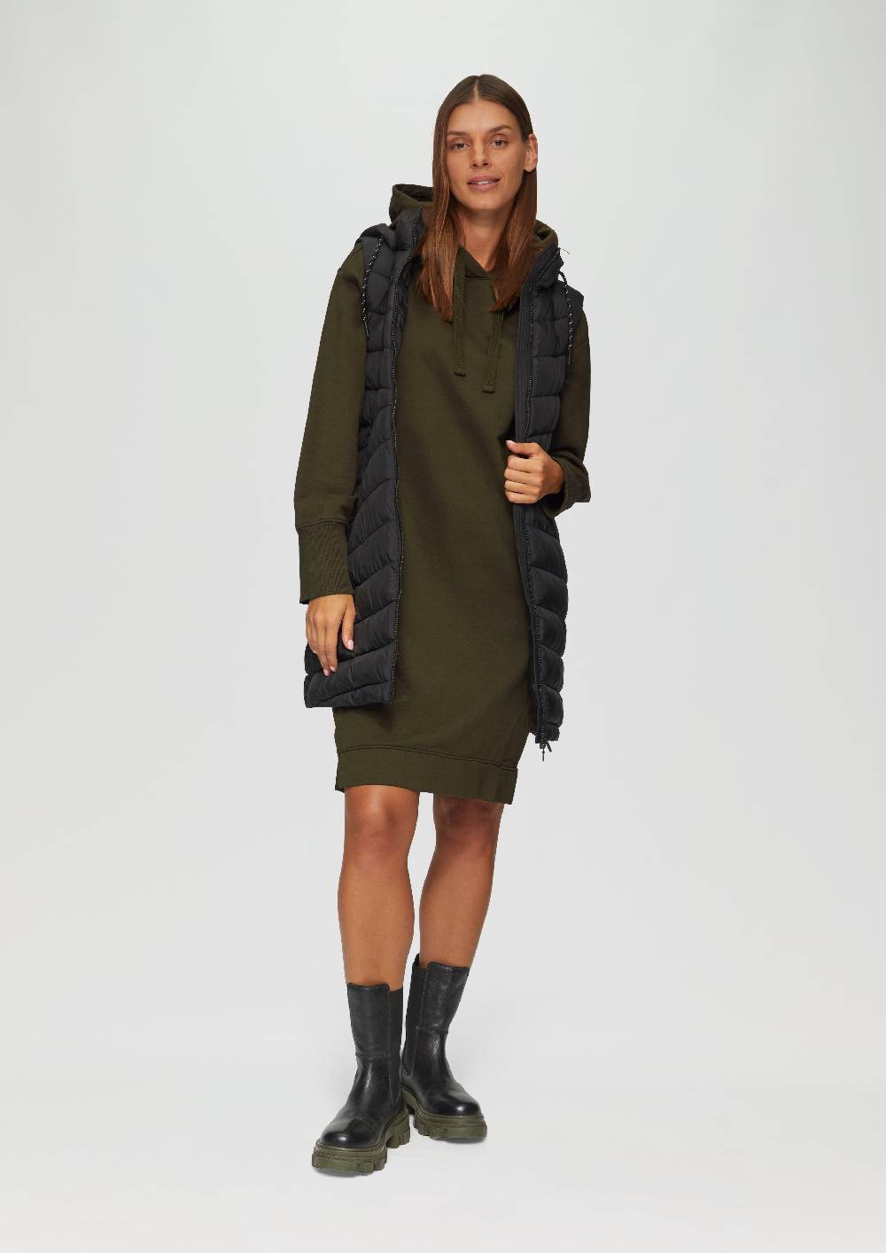 s.Oliver Sweatkleid mit Eingrifftaschen und vorgesetzter Seitennaht Tägliche Deals