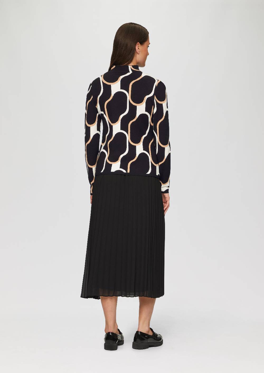 s.Oliver Schmaler Strickpullover mit Jacquard-Muster VIP-Rabatte