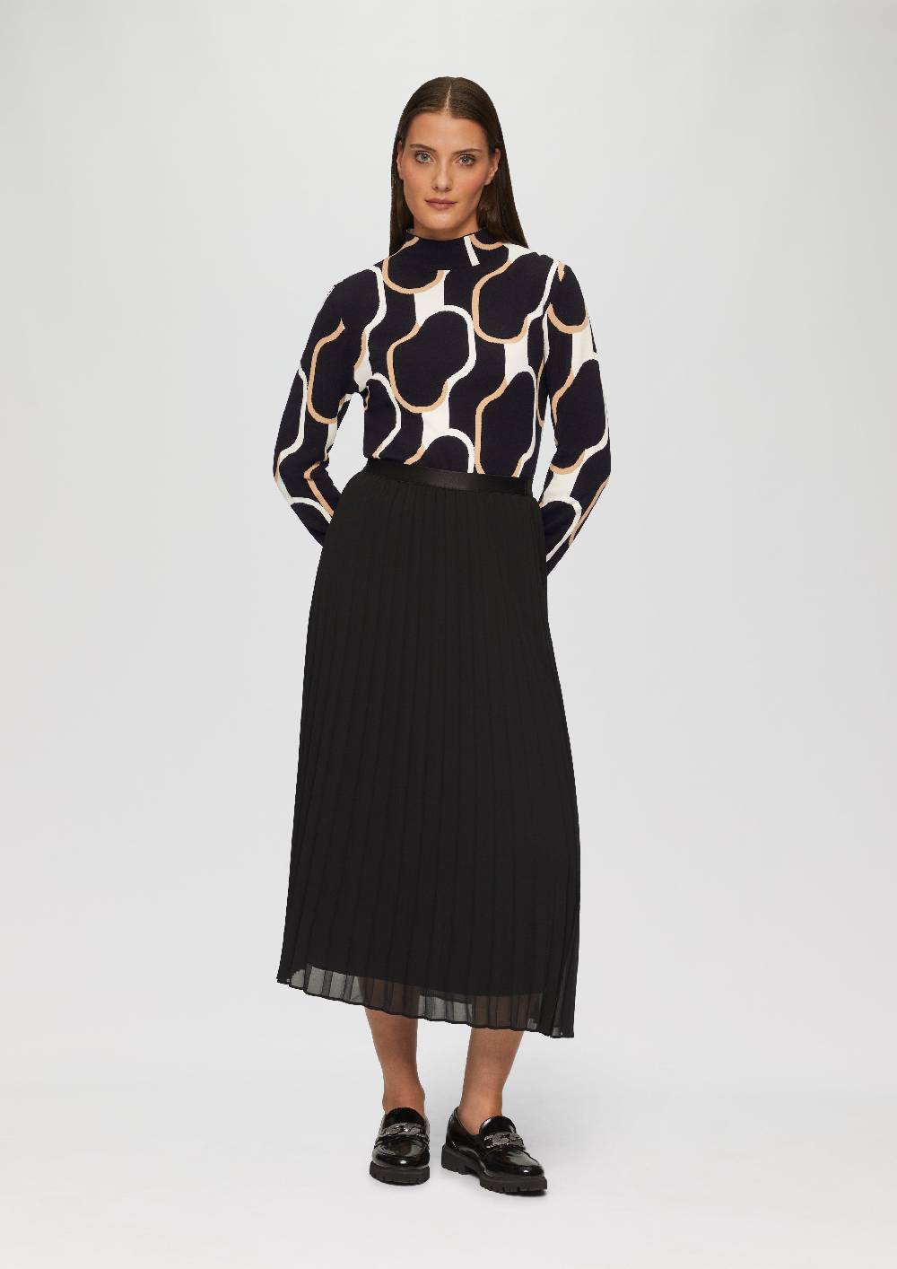 s.Oliver Schmaler Strickpullover mit Jacquard-Muster VIP-Rabatte