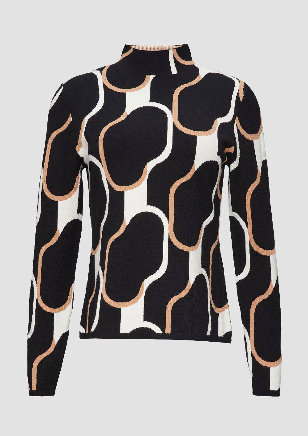 s.Oliver Schmaler Strickpullover mit Jacquard-Muster VIP-Rabatte