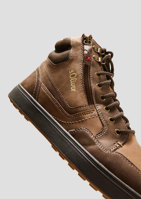 s.Oliver Gefütterte Boots mit Kontrastnähten