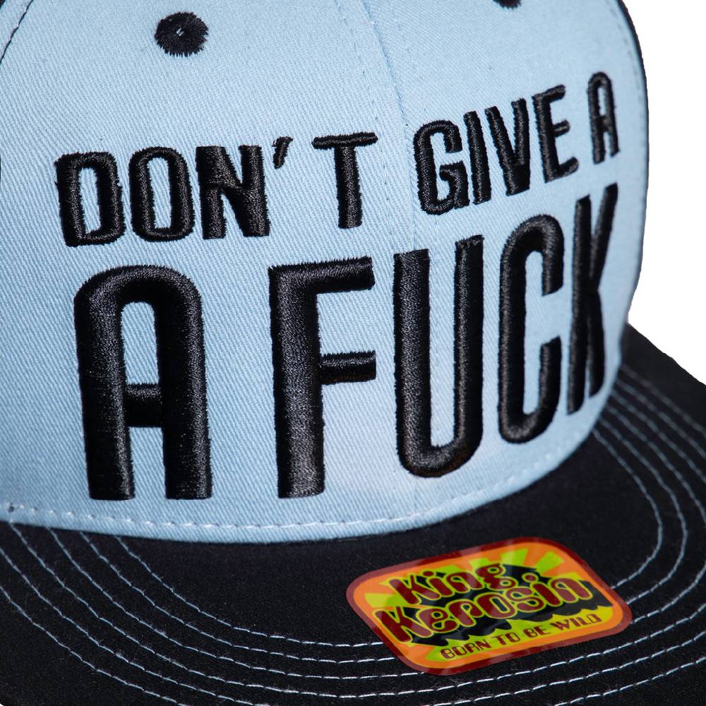 Queen Kerosin Flat Brim Cap «Don't Give A Fuck» Räumungsverkauf
