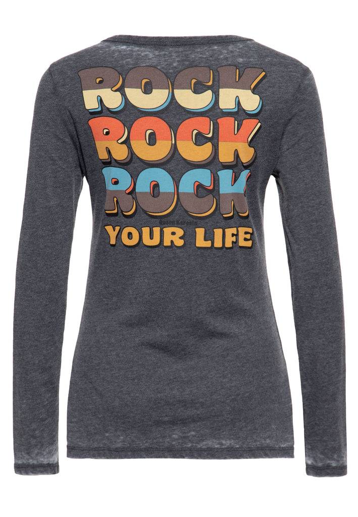 Queen Kerosin Enzym Wash Langarmshirt «Rock Your Life» im Angebot