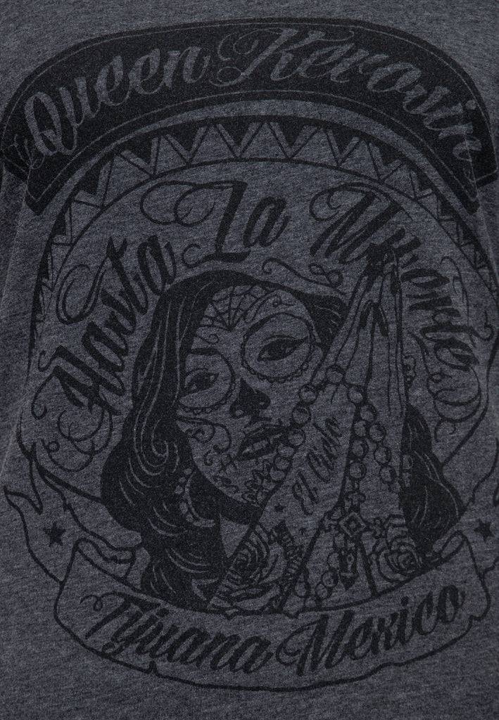 Queen Kerosin Enzym Wash T-Shirt «Hasta La Muerte» Schlussverkauf