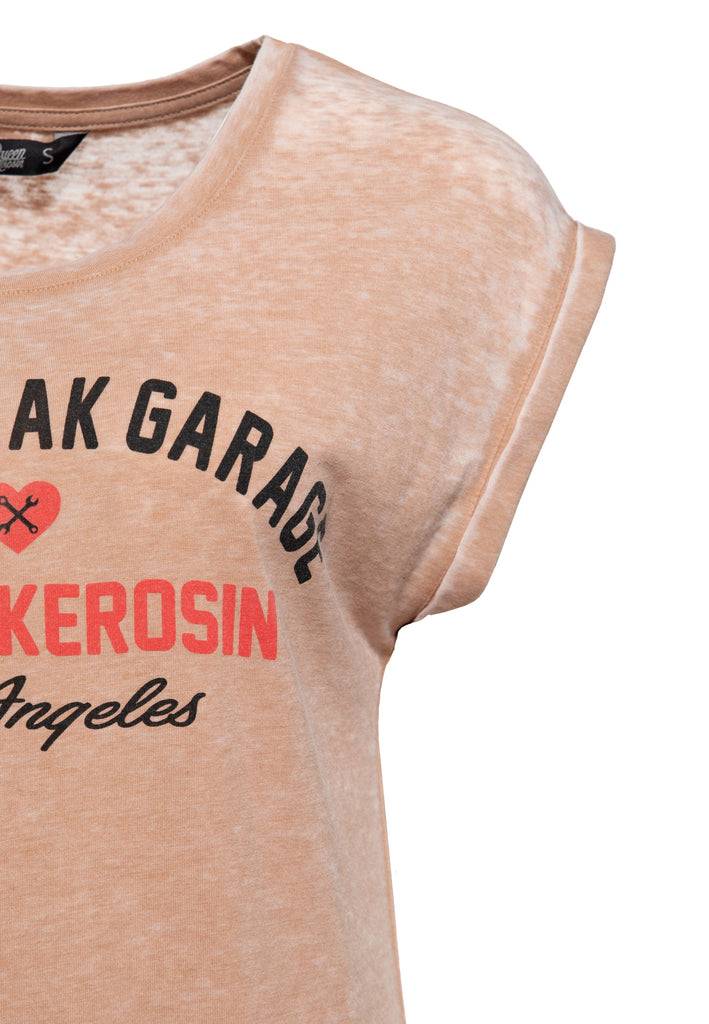 Queen Kerosin Enzym Wash T-Shirt «Heartbreak Garage» Günstiger Verkauf