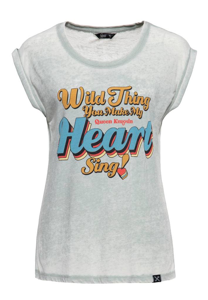 Queen Kerosin Enzym Wash T-Shirt «Wild Thing» Meist gekauft