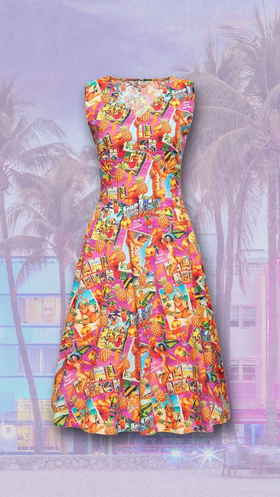 Queen Kerosin Swingkleid «Miami & Long Beach» Begrenztes Angebot