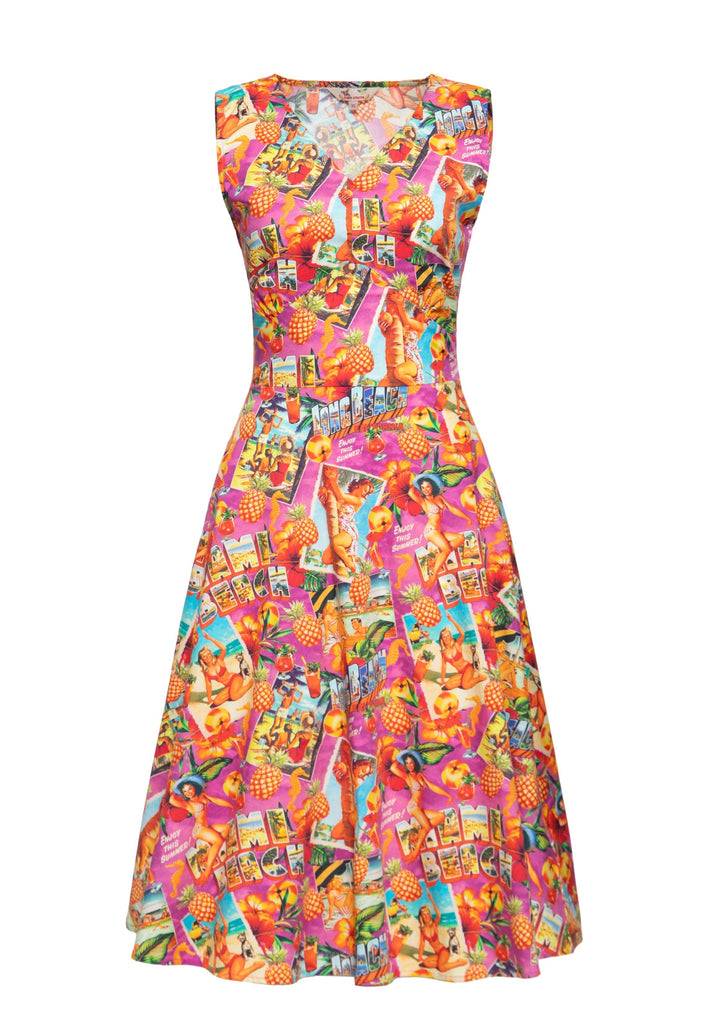 Queen Kerosin Swingkleid «Miami & Long Beach» Begrenztes Angebot