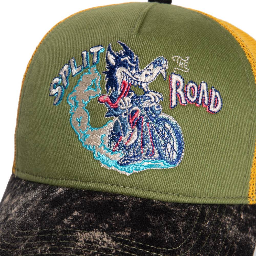 Queen Kerosin Trucker Cap «Split the Road» Große Rabatte