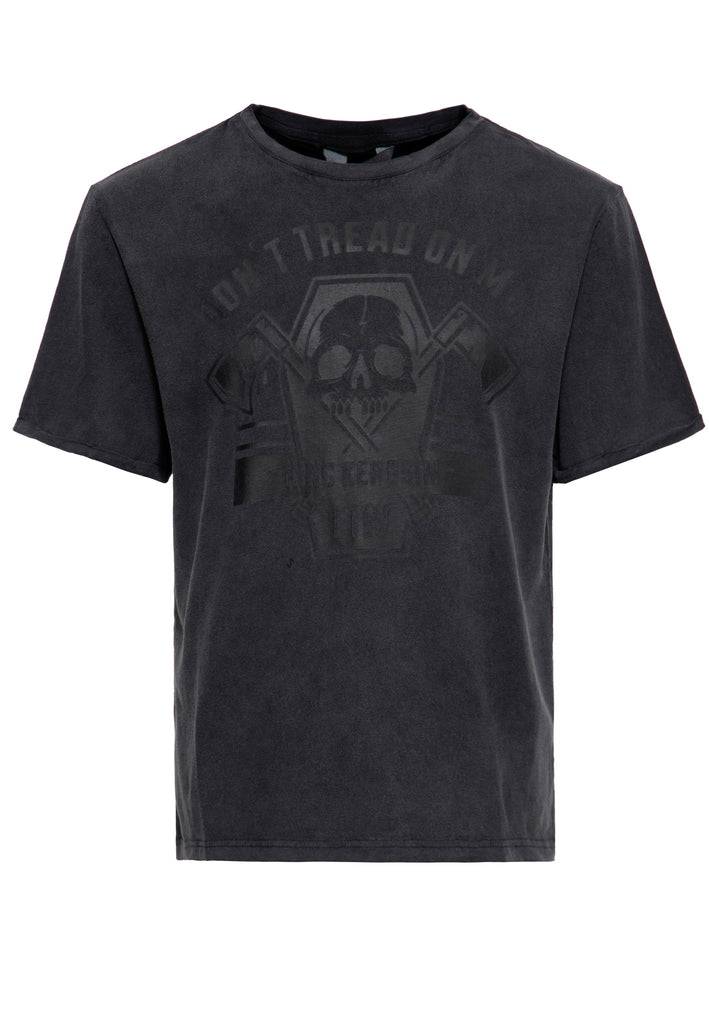 Queen Kerosin Acid-Washed T-Shirt «Don't Tread On Me» Vierteljährliche Förderung