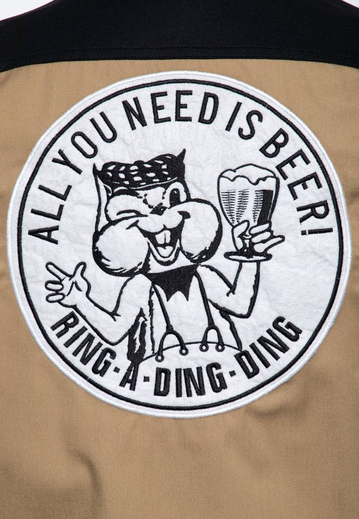 Queen Kerosin Workwear Kurzarm Hemd «All You Need is Beer» Großer Ausverkauf