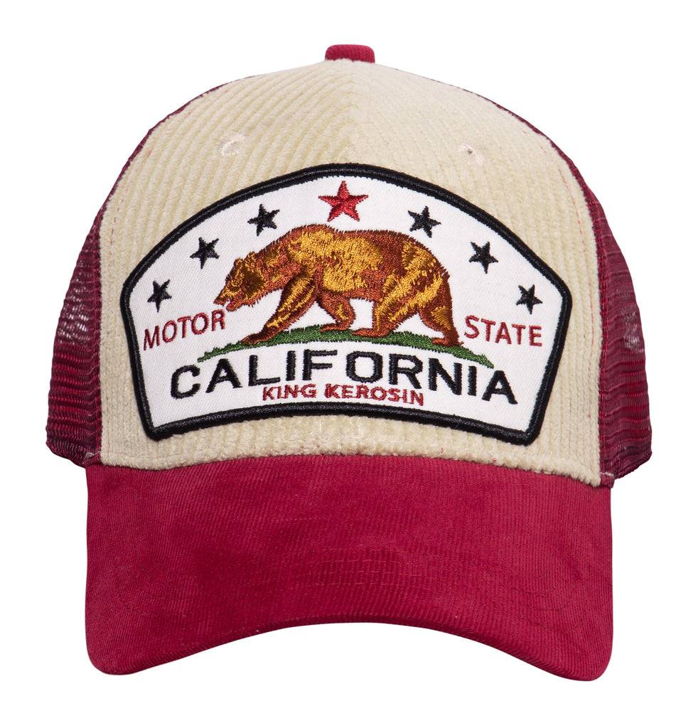 Queen Kerosin Trucker Cap mit Cord «California Bear» Black Friday