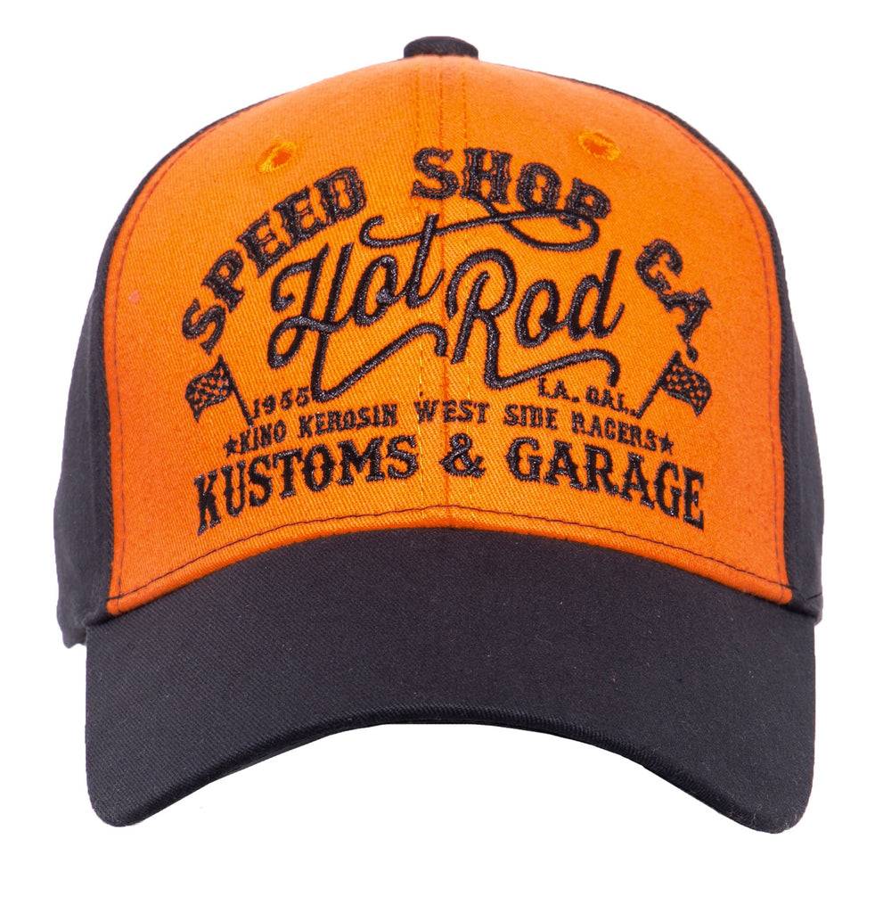 Queen Kerosin Baseball Cap mit Print auf der Schirmunterseite «Hot Rod» Neueste Mode