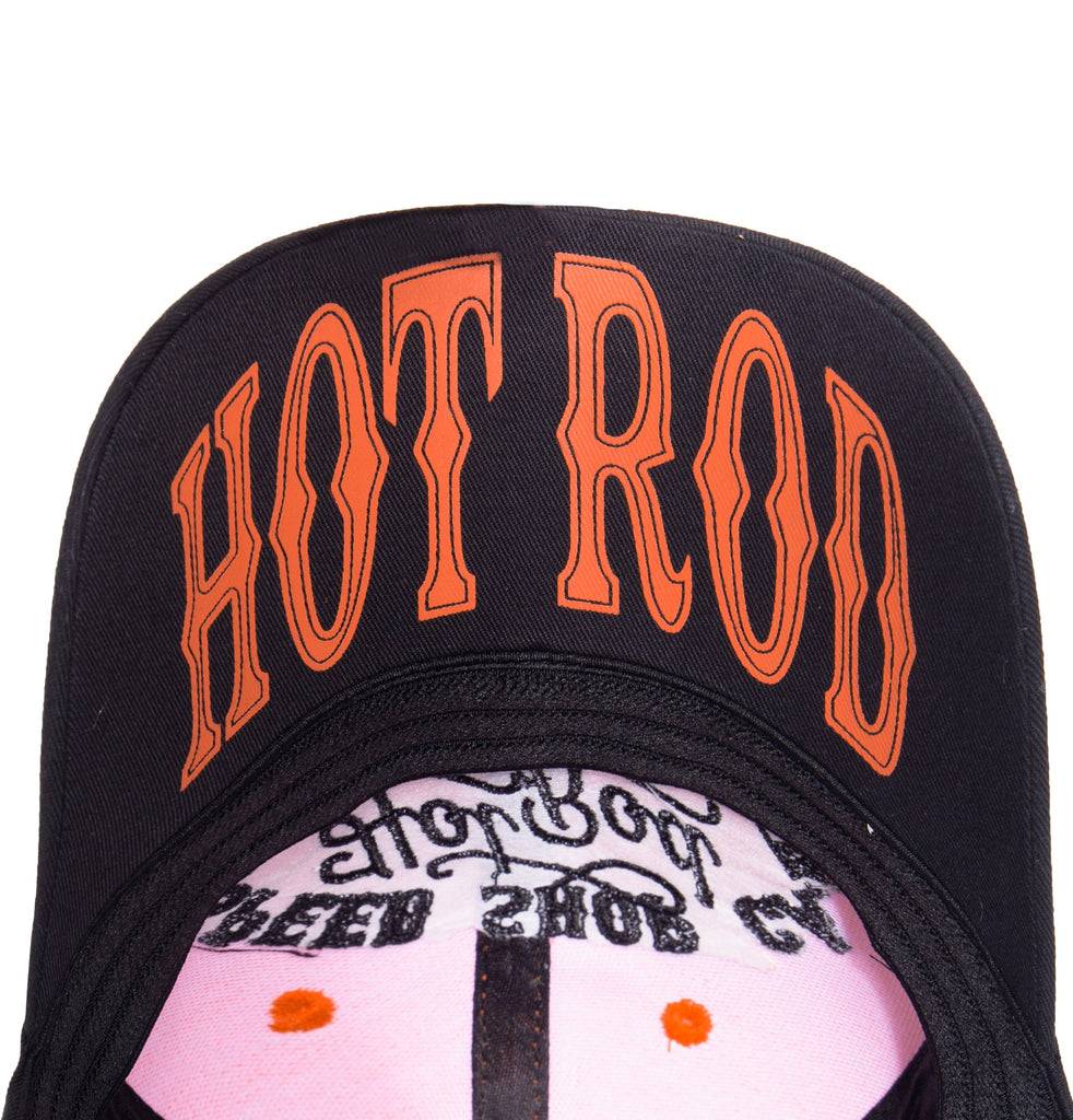 Queen Kerosin Baseball Cap mit Print auf der Schirmunterseite «Hot Rod» Neueste Mode
