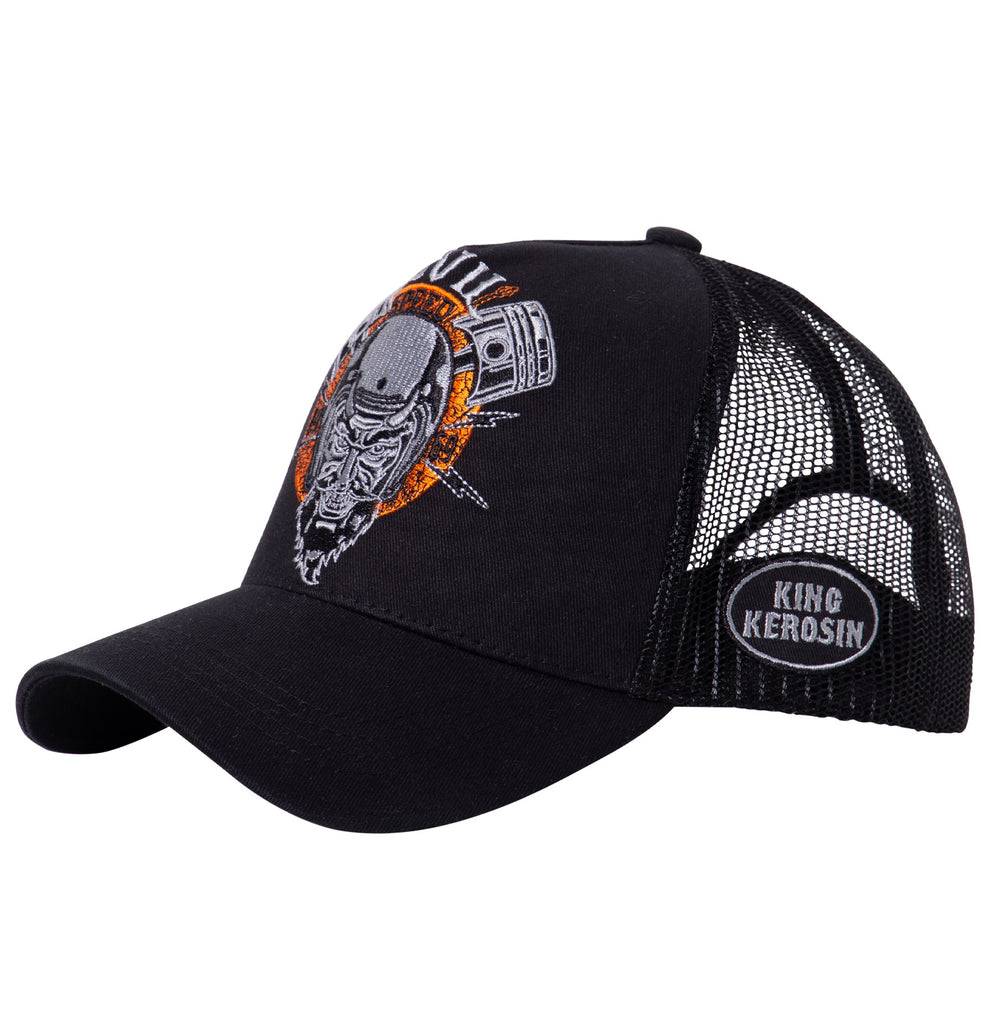 Queen Kerosin Trucker Cap mit rebellischer Front-Stickerei «Devil Speed» Bestseller
