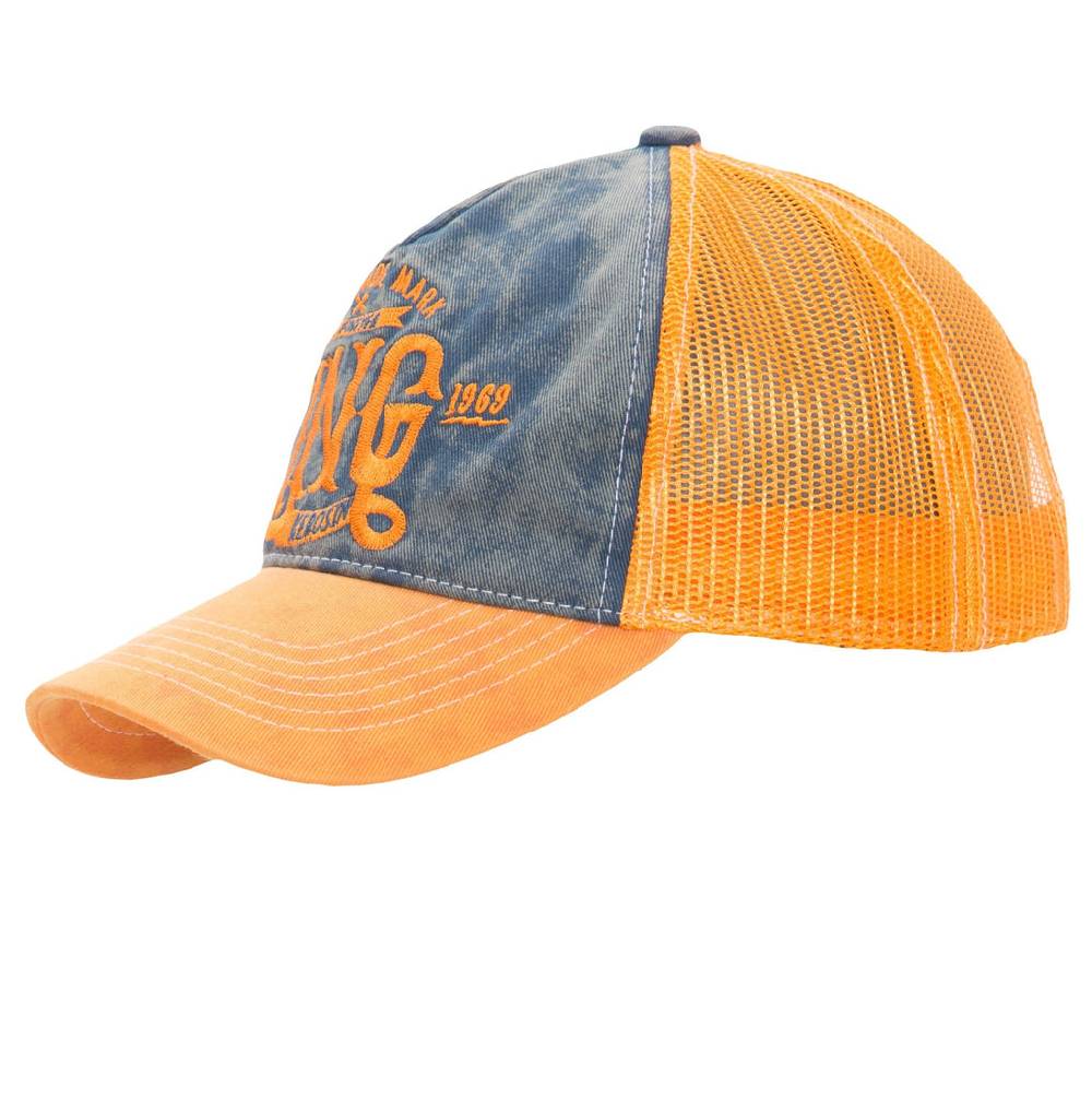 Queen Kerosin Trucker Cap mit Denim Einsatz im Used Look «KING» Riesige Ersparnisse